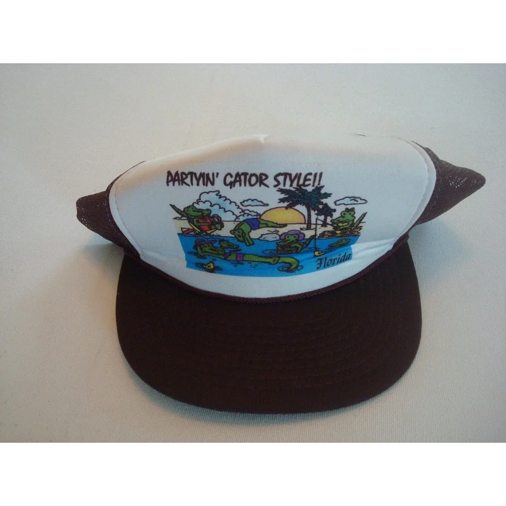 FLORIDA NOVELTY FUNNY COMIC BEACH GOLF snapback‎ DEADSTOCK HAT CAP VINTAGE P4